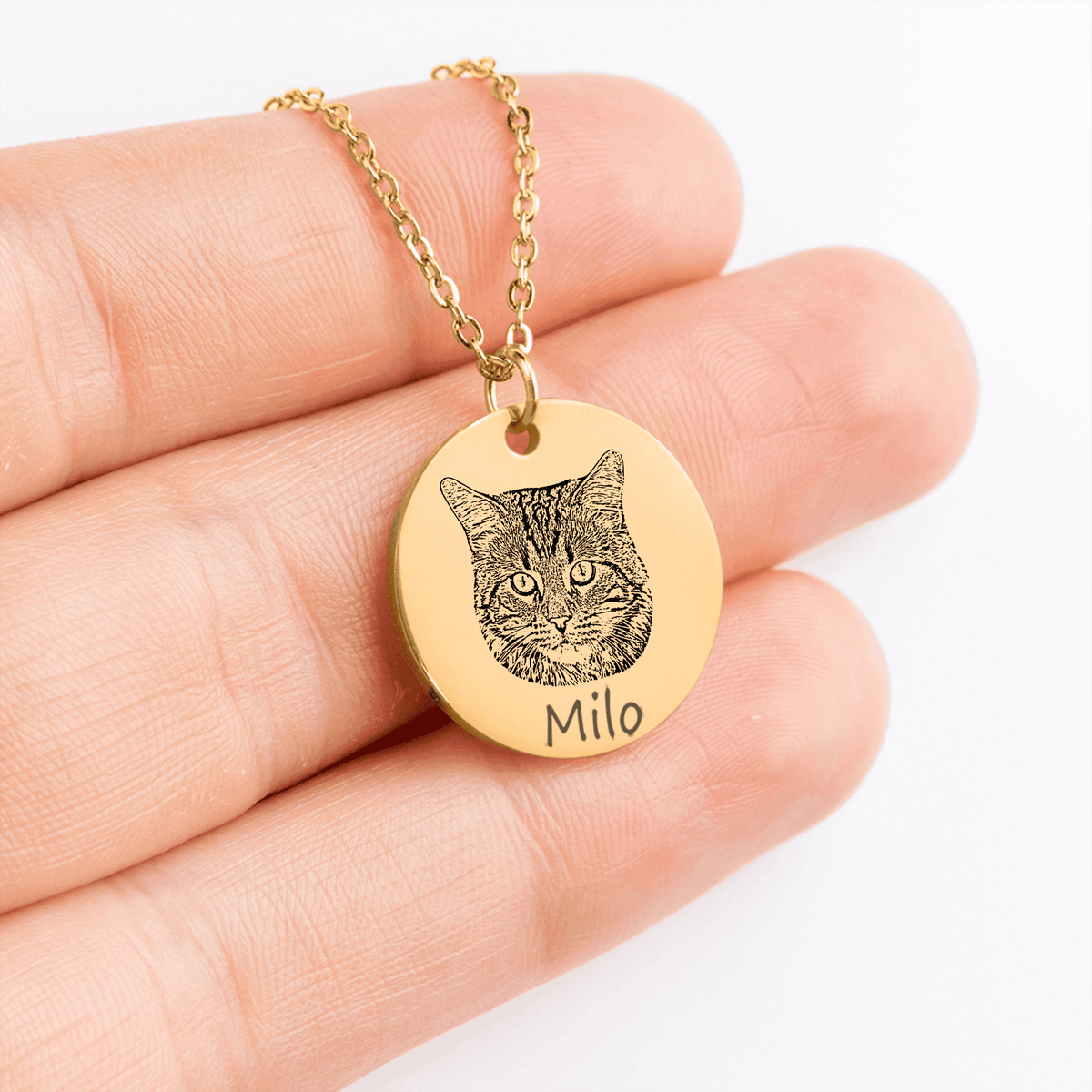Cat Portrait Memorial Necklace