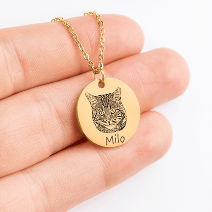 Cat Portrait Memorial Necklace