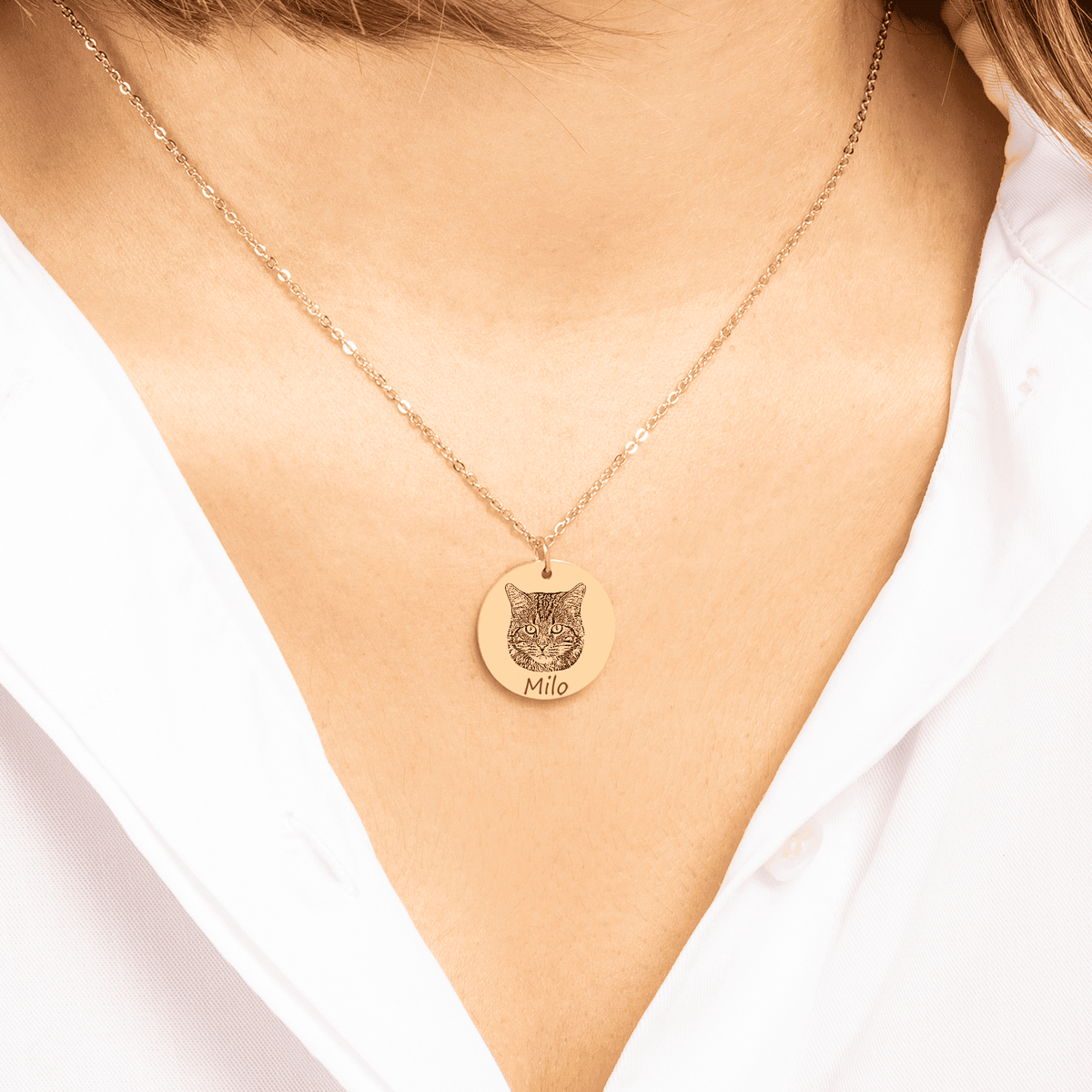 Cat Portrait Memorial Necklace