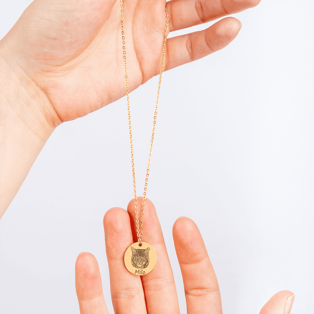 Cat Portrait Memorial Necklace