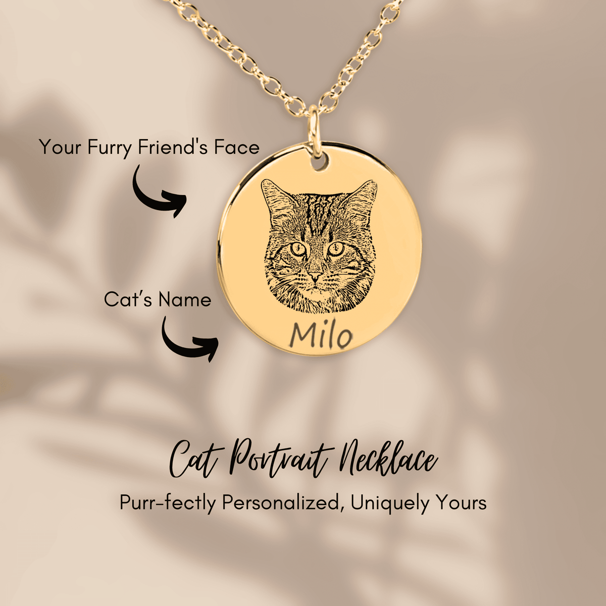 Cat Portrait Memorial Necklace