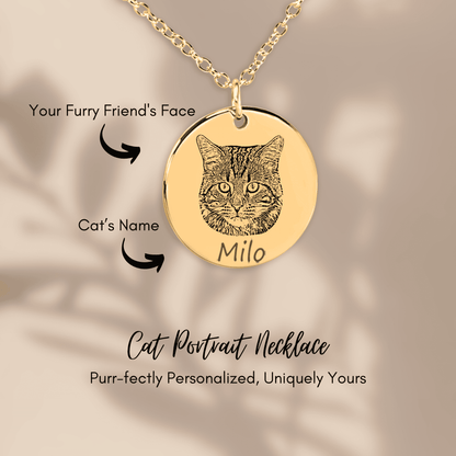 Cat Portrait Memorial Necklace