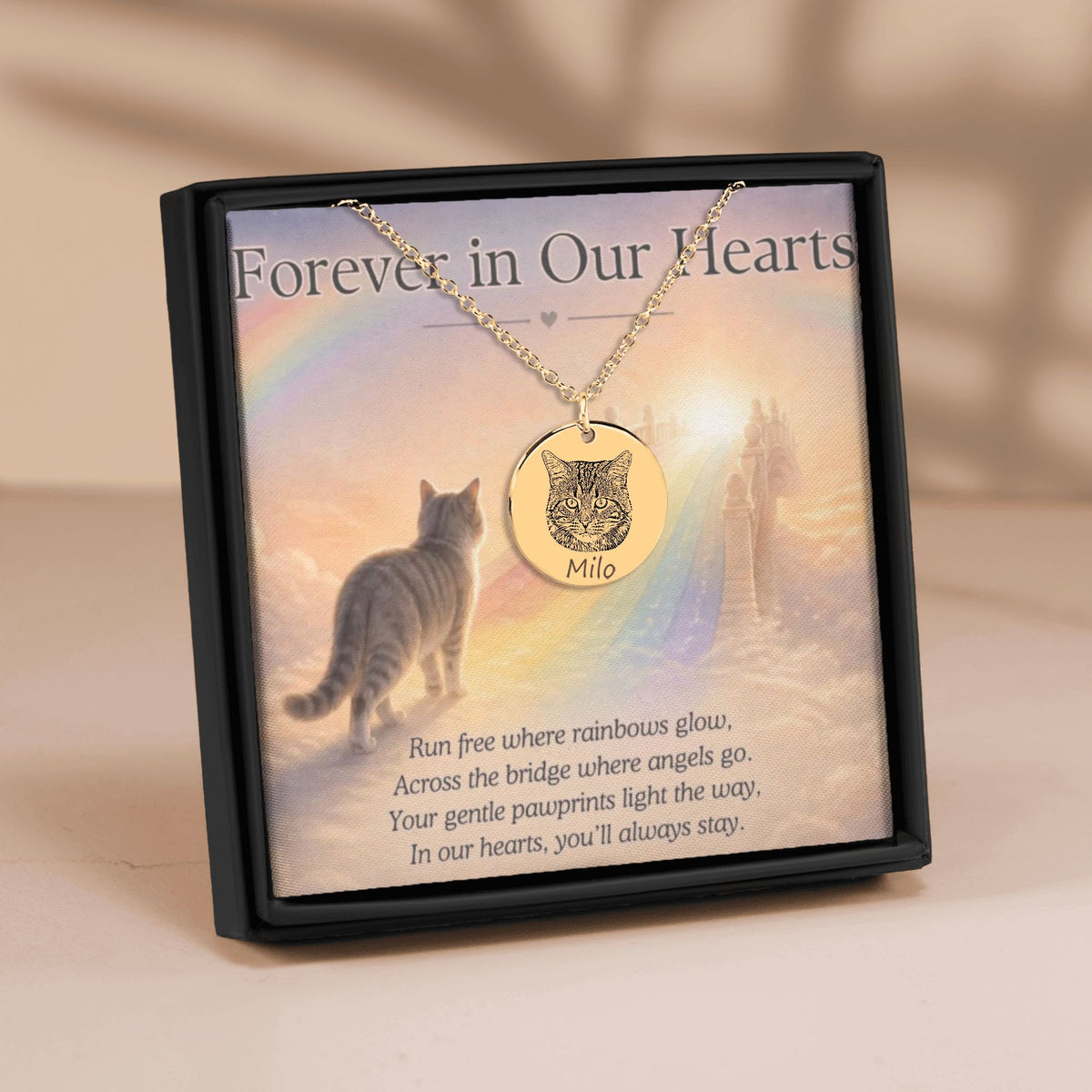 Cat Portrait Memorial Necklace