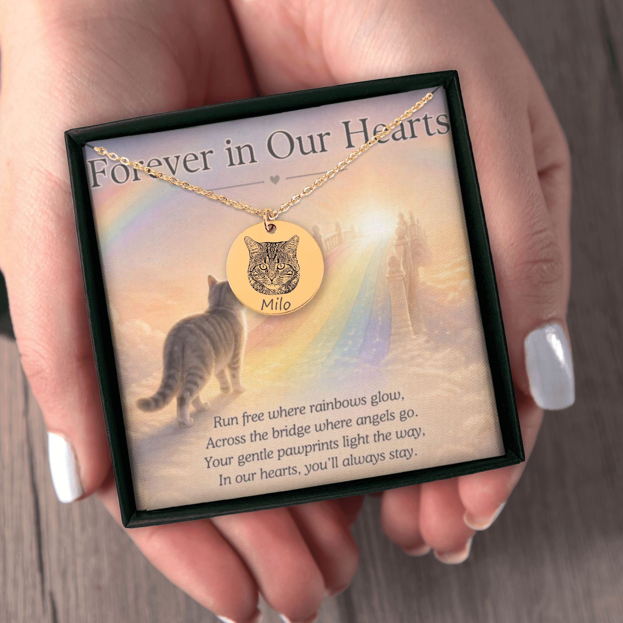 Cat Portrait Memorial Necklace