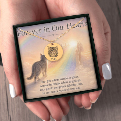 Cat Portrait Memorial Necklace